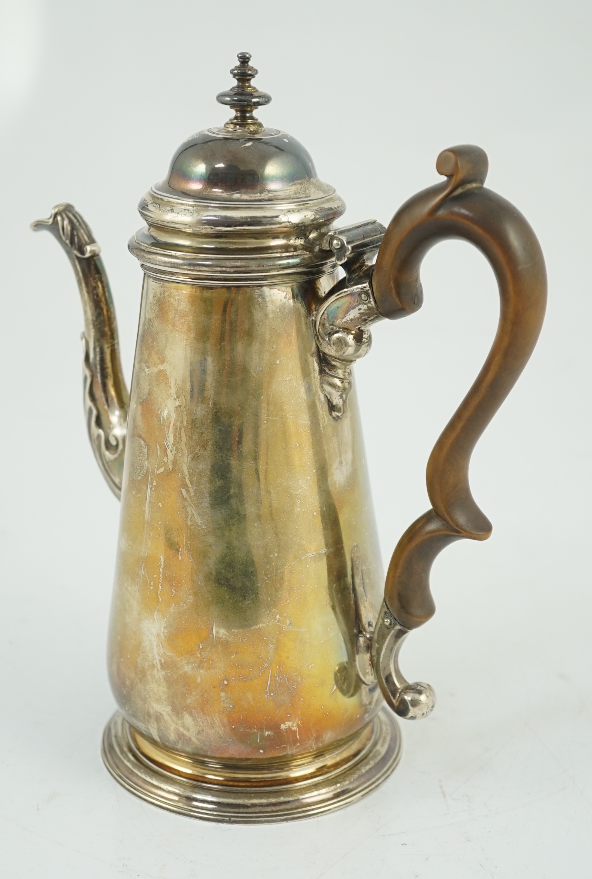 A George II silver coffee pot, by Thomas Whipham